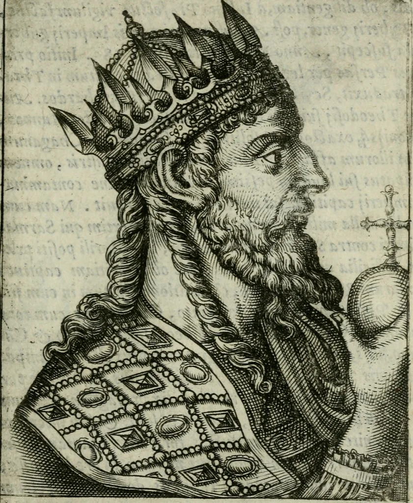 An illustration from Romanorvm imperatorvm effigies : elogijs ex diuersis scriptoribus per Thomam Treteru S. Mariae Transtyberim canonicum collectis, 1583, leaf 208