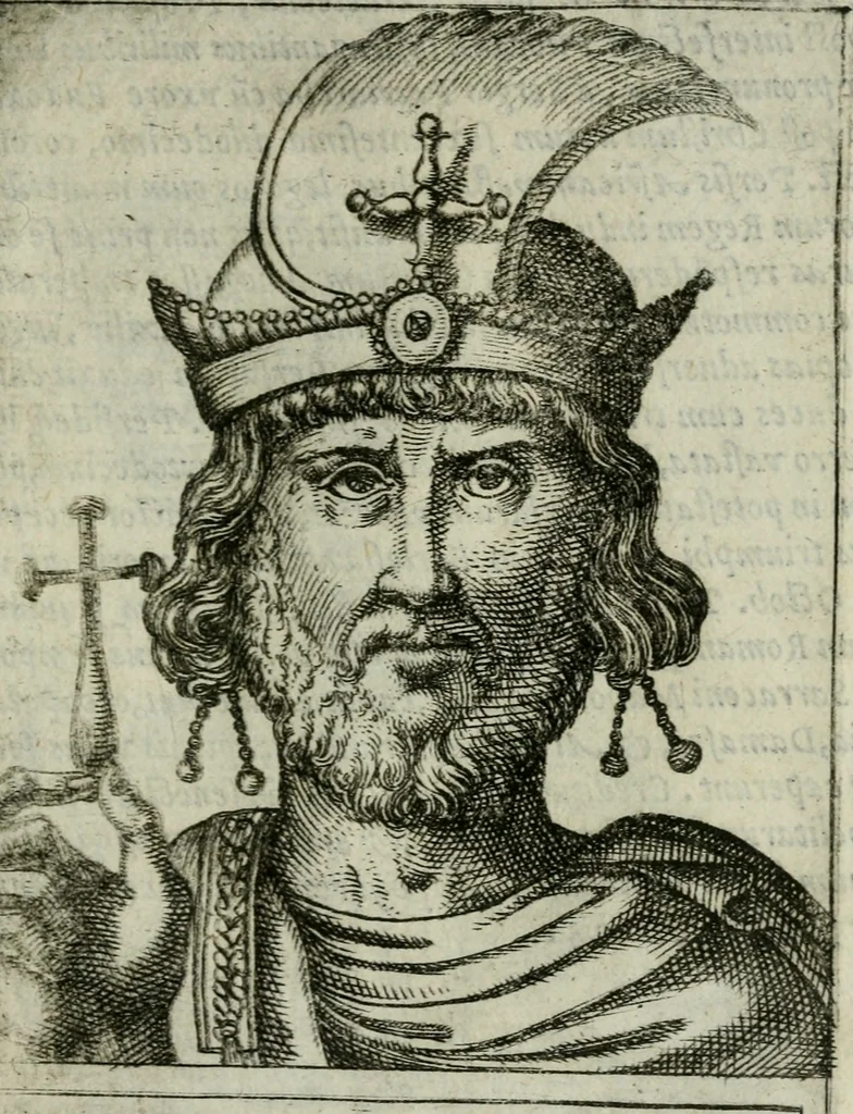 An illustration from Romanorvm imperatorvm effigies : elogijs ex diuersis scriptoribus per Thomam Treteru S. Mariae Transtyberim canonicum collectis, 1583, leaf 212
