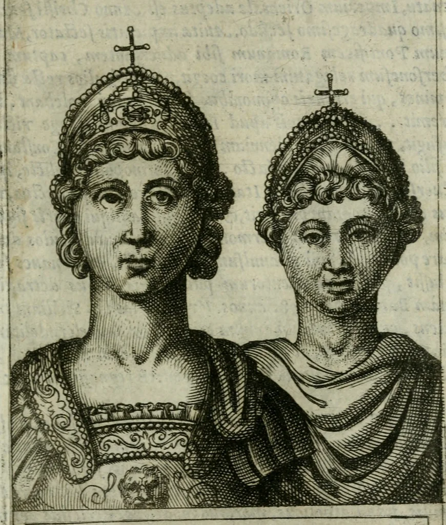 An illustration from Romanorvm imperatorvm effigies : elogijs ex diuersis scriptoribus per Thomam Treteru S. Mariae Transtyberim canonicum collectis, 1583, leaf 216