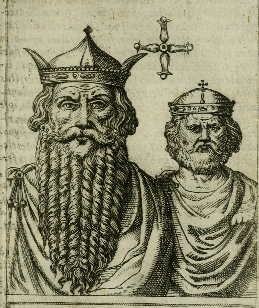 An illustration from Romanorvm imperatorvm effigies : elogijs ex diuersis scriptoribus per Thomam Treteru S. Mariae Transtyberim canonicum collectis, 1583, leaf 218