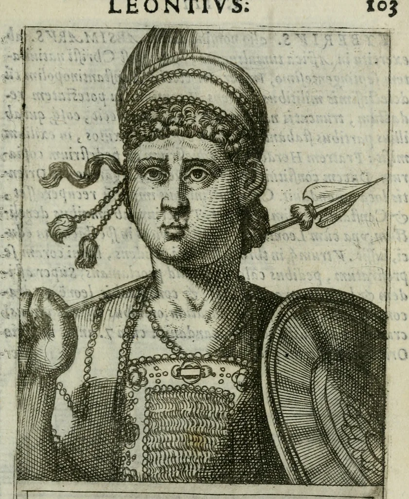 An illustration from Romanorvm imperatorvm effigies : elogijs ex diuersis scriptoribus per Thomam Treteru S. Mariae Transtyberim canonicum collectis, 1583, leaf 222