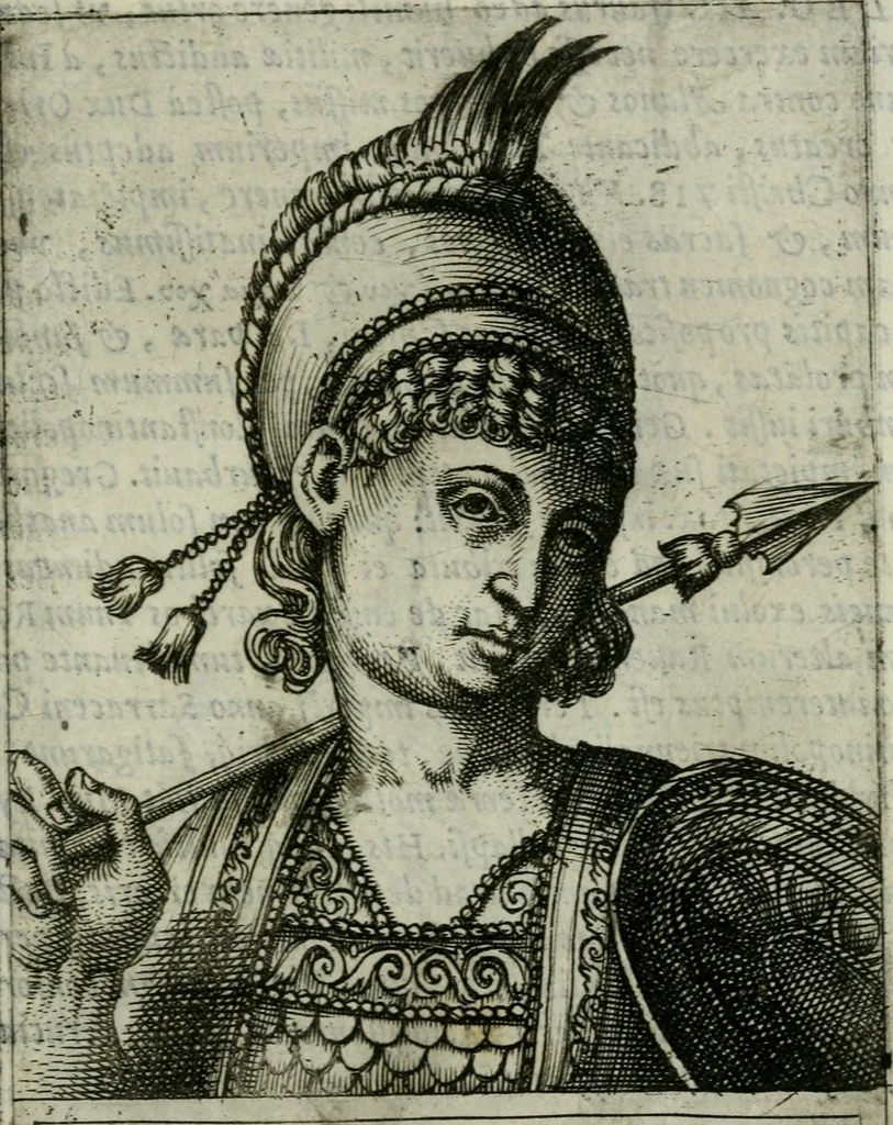 An illustration from Romanorvm imperatorvm effigies : elogijs ex diuersis scriptoribus per Thomam Treteru S. Mariae Transtyberim canonicum collectis, 1583, leaf 230