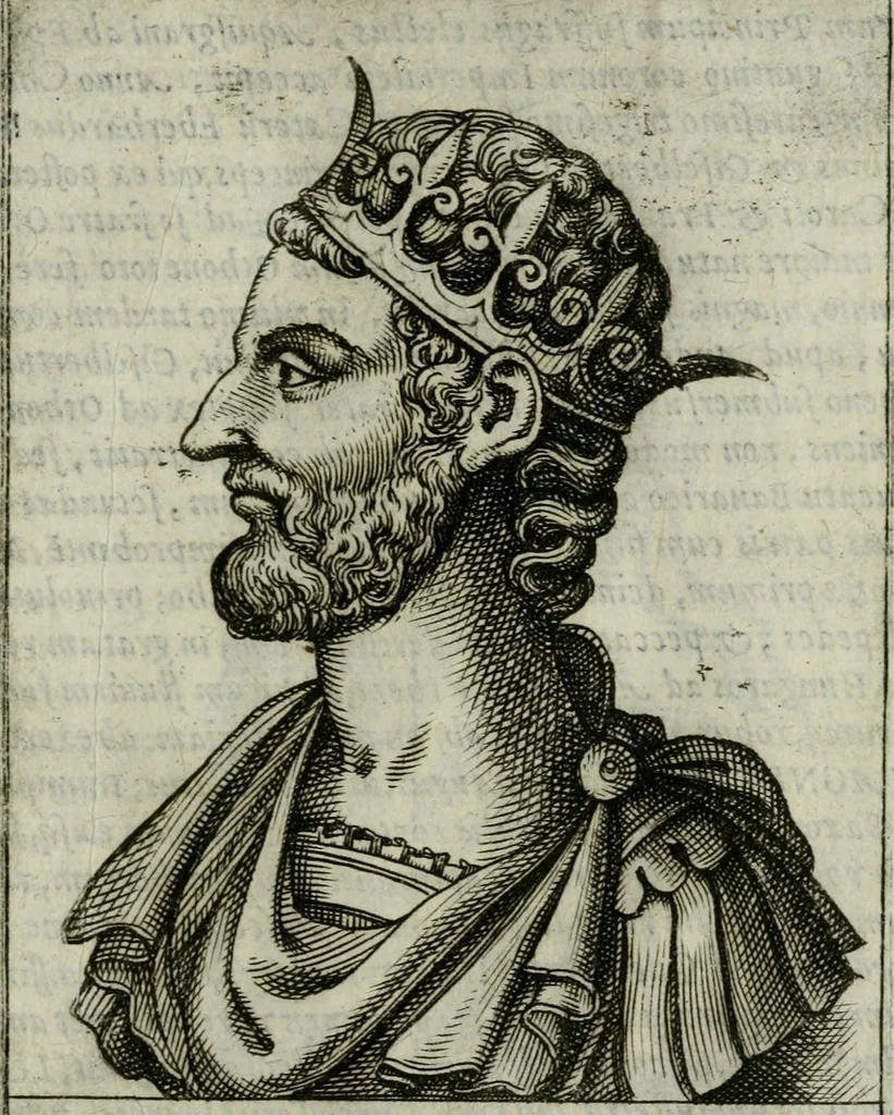 An illustration from Romanorvm imperatorvm effigies : elogijs ex diuersis scriptoribus per Thomam Treteru S. Mariae Transtyberim canonicum collectis, 1583, leaf 258
