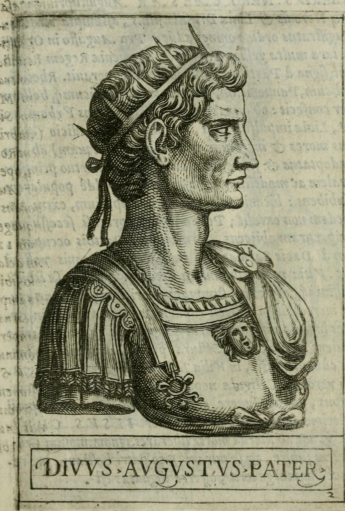 An illustration from Romanorvm imperatorvm effigies : elogijs ex diuersis scriptoribus per Thomam Treteru S. Mariae Transtyberim canonicum collectis, 1583, leaf 26