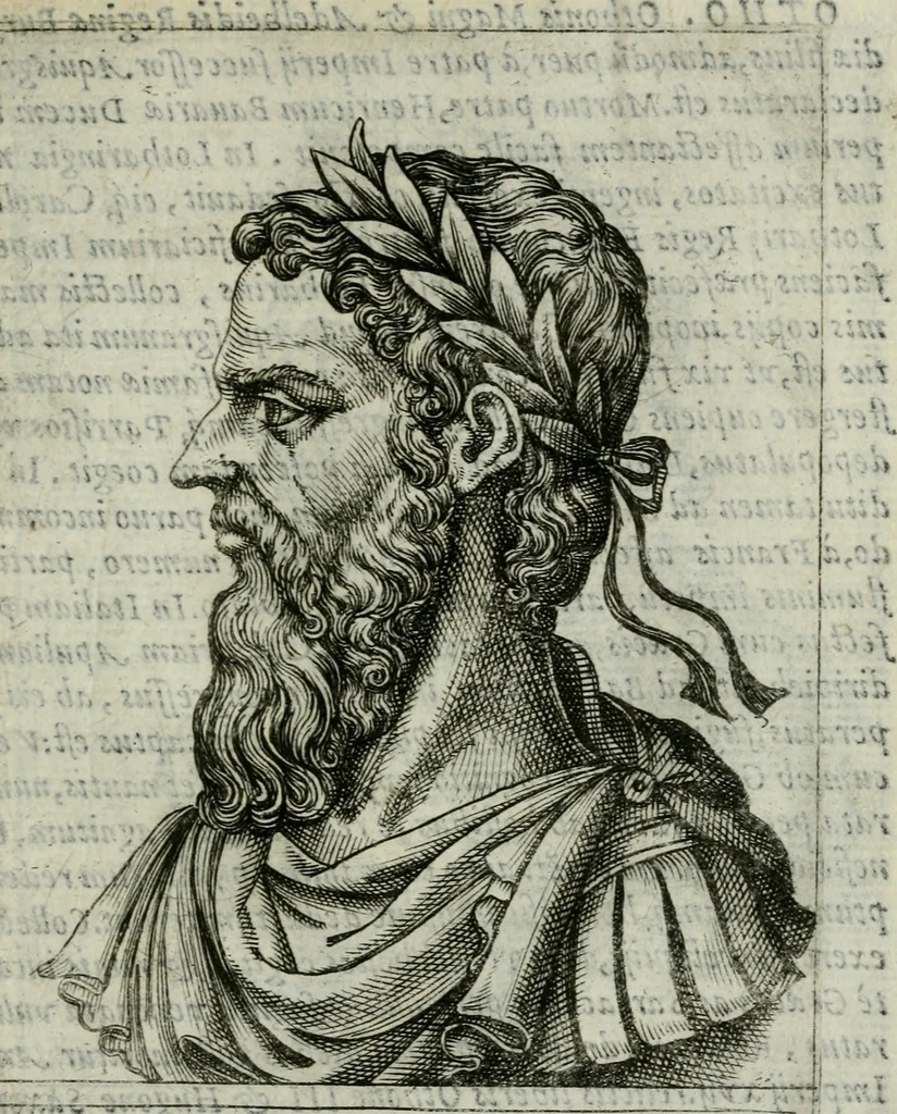 An illustration from Romanorvm imperatorvm effigies : elogijs ex diuersis scriptoribus per Thomam Treteru S. Mariae Transtyberim canonicum collectis, 1583, leaf 260