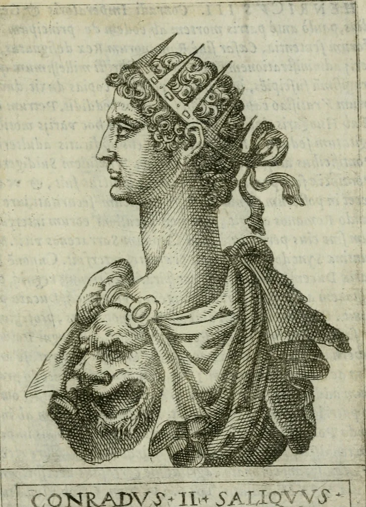 An illustration from Romanorvm imperatorvm effigies : elogijs ex diuersis scriptoribus per Thomam Treteru S. Mariae Transtyberim canonicum collectis, 1583, leaf 268
