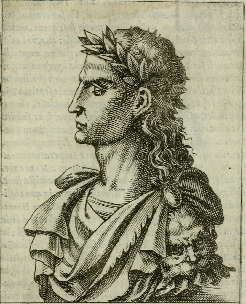 An illustration from Romanorvm imperatorvm effigies : elogijs ex diuersis scriptoribus per Thomam Treteru S. Mariae Transtyberim canonicum collectis, 1583, leaf 270