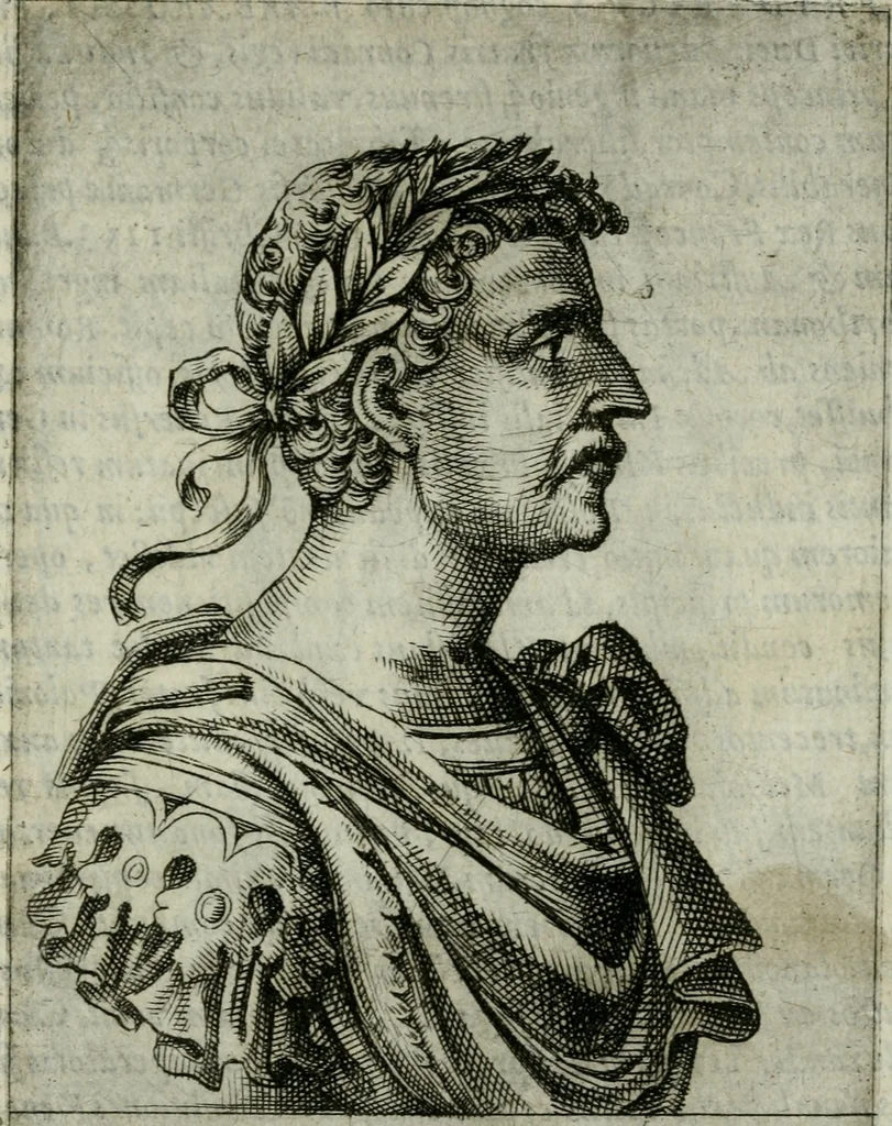 An illustration from Romanorvm imperatorvm effigies : elogijs ex diuersis scriptoribus per Thomam Treteru S. Mariae Transtyberim canonicum collectis, 1583, leaf 278