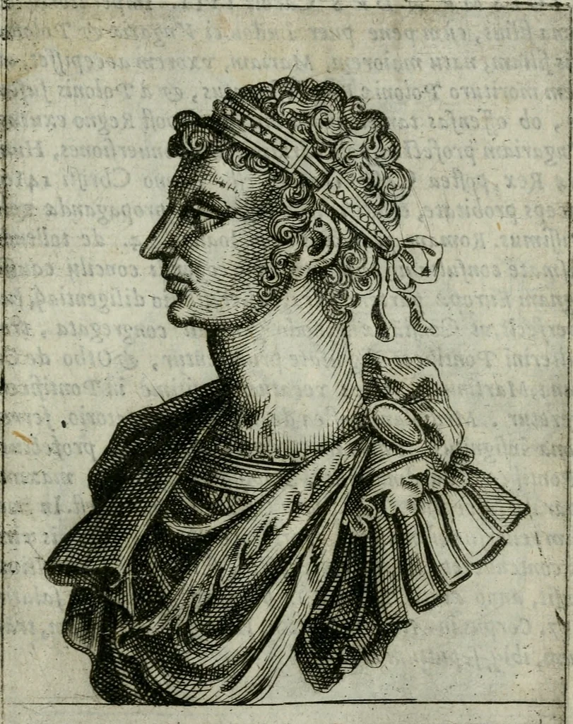 An illustration from Romanorvm imperatorvm effigies : elogijs ex diuersis scriptoribus per Thomam Treteru S. Mariae Transtyberim canonicum collectis, 1583, leaf 308