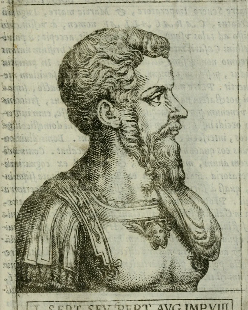 An illustration from Romanorvm imperatorvm effigies : elogijs ex diuersis scriptoribus per Thomam Treteru S. Mariae Transtyberim canonicum collectis, 1583, leaf 70