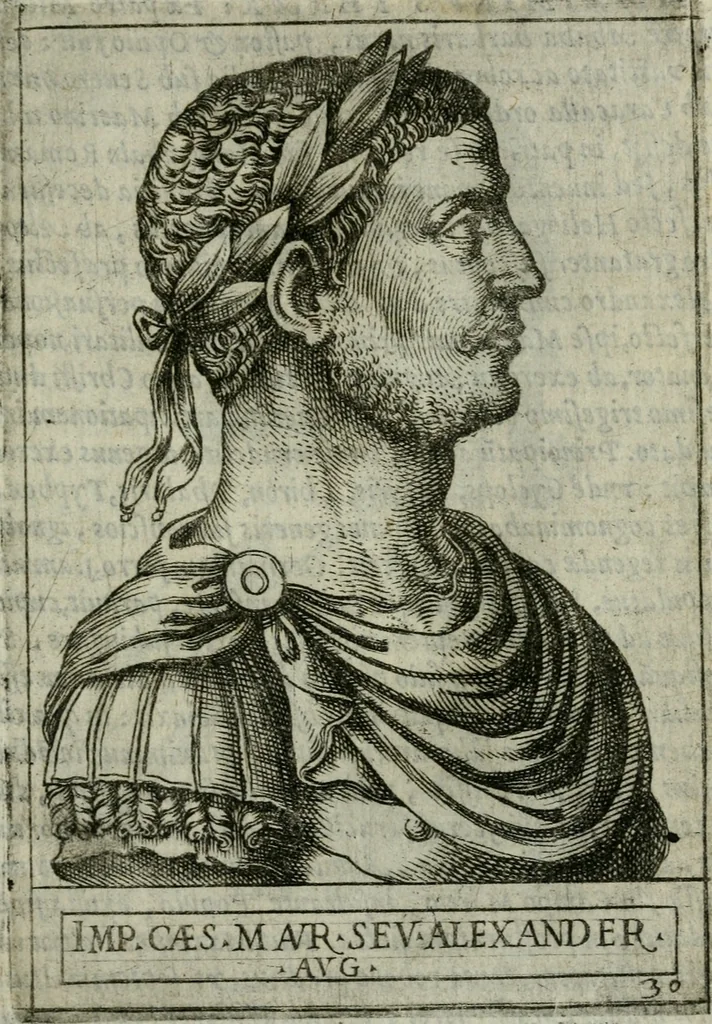 An illustration from Romanorvm imperatorvm effigies : elogijs ex diuersis scriptoribus per Thomam Treteru S. Mariae Transtyberim canonicum collectis, 1583, leaf 82