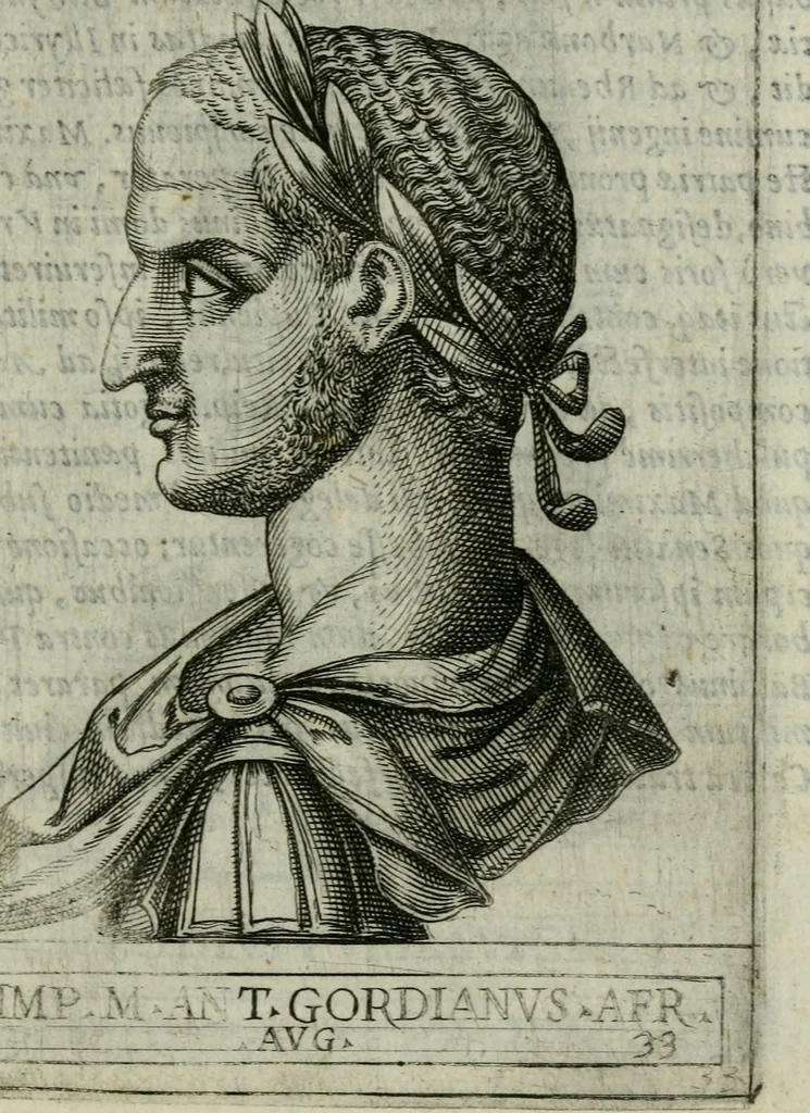 An illustration from Romanorvm imperatorvm effigies : elogijs ex diuersis scriptoribus per Thomam Treteru S. Mariae Transtyberim canonicum collectis, 1583, leaf 88