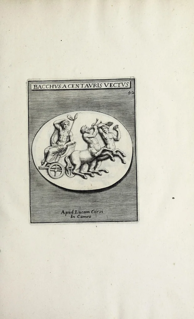 An illustration from Romanum museum, sive, Thesaurus eruditae antiquitatis : in quo gemmae, idola, insignia sacerdotalia, instrumenta sacrificijs inservientia, lucernae, vasa, bullae, armillae, fibulae, claves, annuli, tesserae, styli, strigiles, gutti, phialae lacrymatoriae, vota, signa militaria, &c. centum & septuaginta tabulis aeneis incisa referuntur ac dilucidantur, 1690, leaf 141
