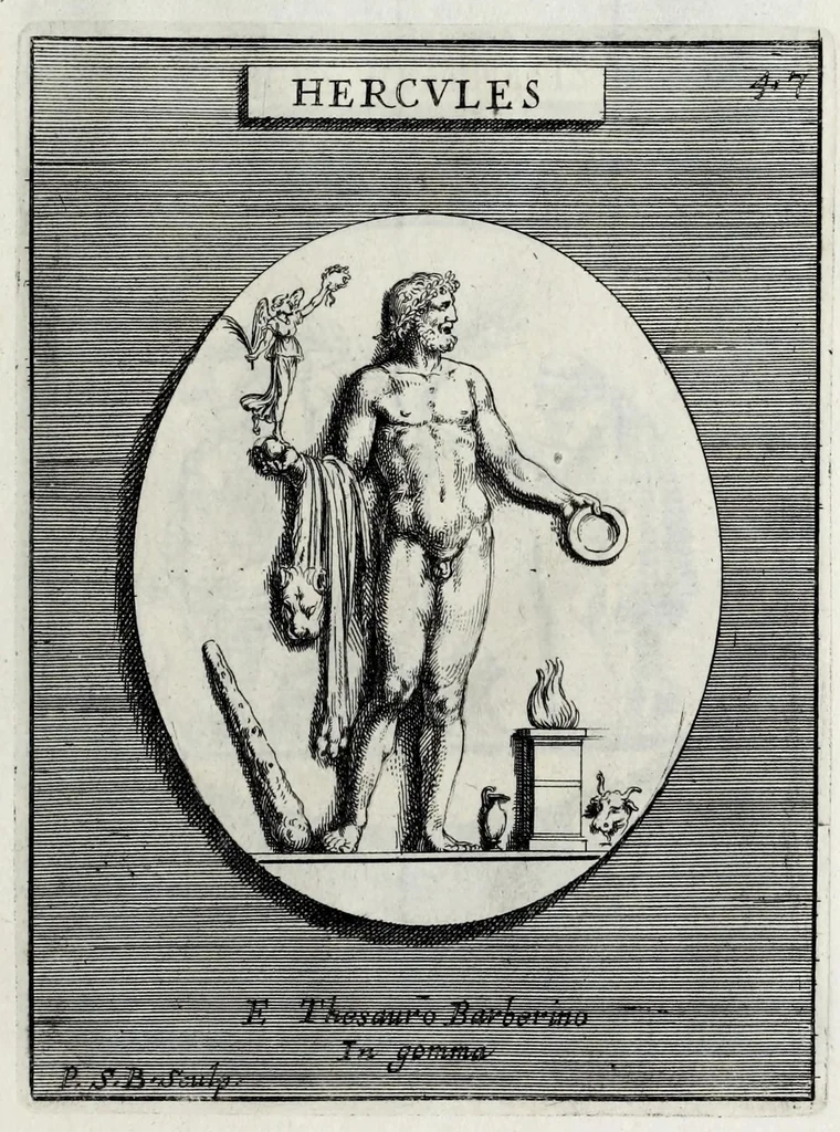 An illustration from Romanum museum, sive, Thesaurus eruditae antiquitatis : in quo gemmae, idola, insignia sacerdotalia, instrumenta sacrificijs inservientia, lucernae, vasa, bullae, armillae, fibulae, claves, annuli, tesserae, styli, strigiles, gutti, phialae lacrymatoriae, vota, signa militaria, &c. centum & septuaginta tabulis aeneis incisa referuntur ac dilucidantur, 1690, leaf 151