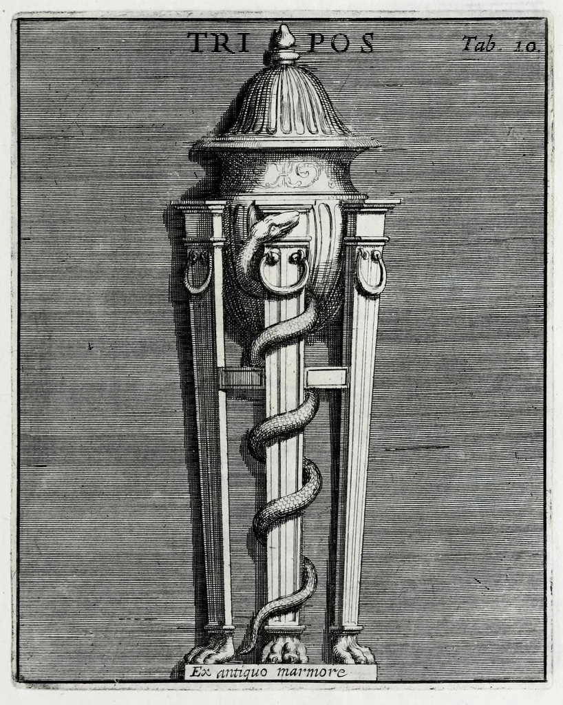 An illustration from Romanum museum, sive, Thesaurus eruditae antiquitatis : in quo gemmae, idola, insignia sacerdotalia, instrumenta sacrificijs inservientia, lucernae, vasa, bullae, armillae, fibulae, claves, annuli, tesserae, styli, strigiles, gutti, phialae lacrymatoriae, vota, signa militaria, &c. centum & septuaginta tabulis aeneis incisa referuntur ac dilucidantur, 1690, leaf 337