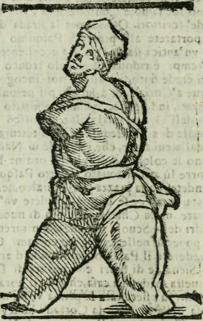 An illustration from Roma ricercata nel suo sito : con tutte le curiosità, che in essa si ritrouano, tanto antiche, come moderne, cioè chiese, monasterij, hospidali, collegij, seminarij, tempij, teatri, anfiteatri, naumachie, cerchi, fori, curie, palazzi, e statue, librarie, musei, pitture, sculture, & i nomi degli artefici, 1687, leaf 56