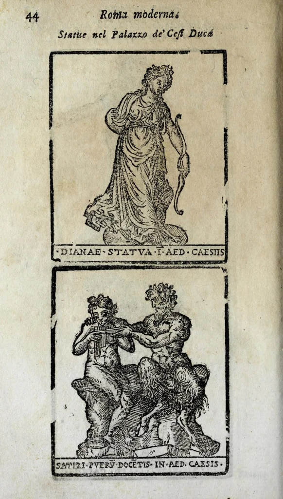 An illustration from Roma sacra, antica, e moderna : figurata e diuisa in tre parti, nella prima delle quali si contengono tutte le chiese, reliquie, stationi, indulgenze, ospedali, monasteri, compagnie, collegij seminari, pitture, e scolture, con la vita de' fondatori, e nomi degl' artefici : nella seconda si contiene la genealogia di Romolo, la serie de i rè, consoli e imperatori, teatri, anfiteatri, naumachie, cerchij, fori, curie, palazzi, & altre antichità : nella terza si contiene la descrittione dello stato presente secondo l'ordine di quattordici rioni, con le loro strade, piazze, fontane ... medaglie di tutti i pontefici delineate dal famoso Tempesta, e nomi dell' imperatori, rè, e duchi : cauate da Tito Liuio ... & altri graui autori : con tauola copiosa, & aggionta di tutte le cose notabili, 1687, leaf 800