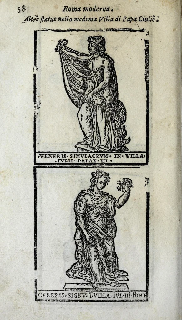 An illustration from Roma sacra, antica, e moderna : figurata e diuisa in tre parti, nella prima delle quali si contengono tutte le chiese, reliquie, stationi, indulgenze, ospedali, monasteri, compagnie, collegij seminari, pitture, e scolture, con la vita de' fondatori, e nomi degl' artefici : nella seconda si contiene la genealogia di Romolo, la serie de i rè, consoli e imperatori, teatri, anfiteatri, naumachie, cerchij, fori, curie, palazzi, & altre antichità : nella terza si contiene la descrittione dello stato presente secondo l'ordine di quattordici rioni, con le loro strade, piazze, fontane ... medaglie di tutti i pontefici delineate dal famoso Tempesta, e nomi dell' imperatori, rè, e duchi : cauate da Tito Liuio ... & altri graui autori : con tauola copiosa, & aggionta di tutte le cose notabili, 1687, leaf 814
