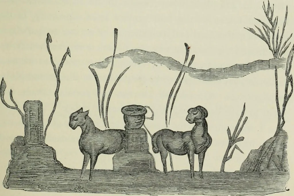 An illustration from Roma Sotterranea; or, Some account of the Roman catacombs especially of the cemetery of San Callisto, compiled from the works of Commendatore de Rossi with the consent of the author, 1869, leaf 130