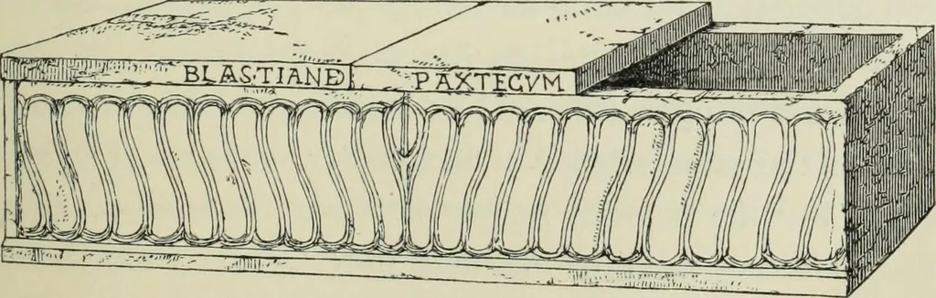 An illustration from Roma Sotterranea; or, Some account of the Roman catacombs especially of the cemetery of San Callisto, compiled from the works of Commendatore de Rossi with the consent of the author, 1869, leaf 136
