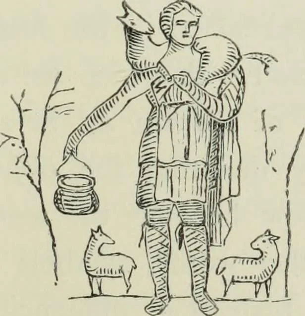 An illustration from Roma Sotterranea; or, Some account of the Roman catacombs especially of the cemetery of San Callisto, compiled from the works of Commendatore de Rossi with the consent of the author, 1869, leaf 228