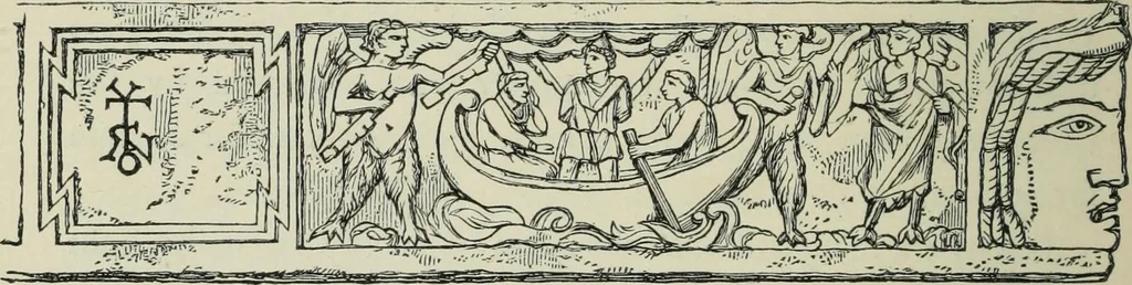 An illustration from Roma Sotterranea; or, Some account of the Roman catacombs especially of the cemetery of San Callisto, compiled from the works of Commendatore de Rossi with the consent of the author, 1869, leaf 259