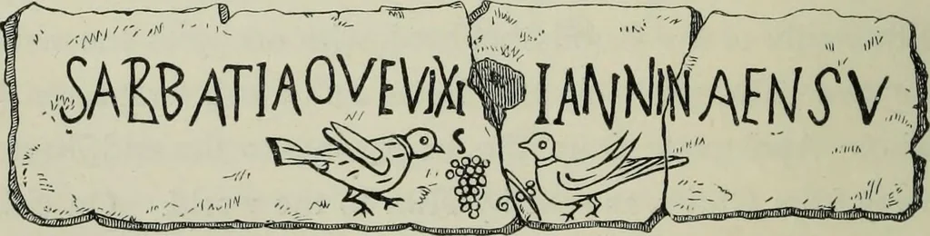 An illustration from Roma Sotterranea; or, Some account of the Roman catacombs especially of the cemetery of San Callisto, compiled from the works of Commendatore de Rossi with the consent of the author, 1869, leaf 265