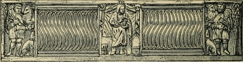 An illustration from Roma Sotterranea; or, Some account of the Roman catacombs especially of the cemetery of San Callisto, compiled from the works of Commendatore de Rossi with the consent of the author, 1869, leaf 321
