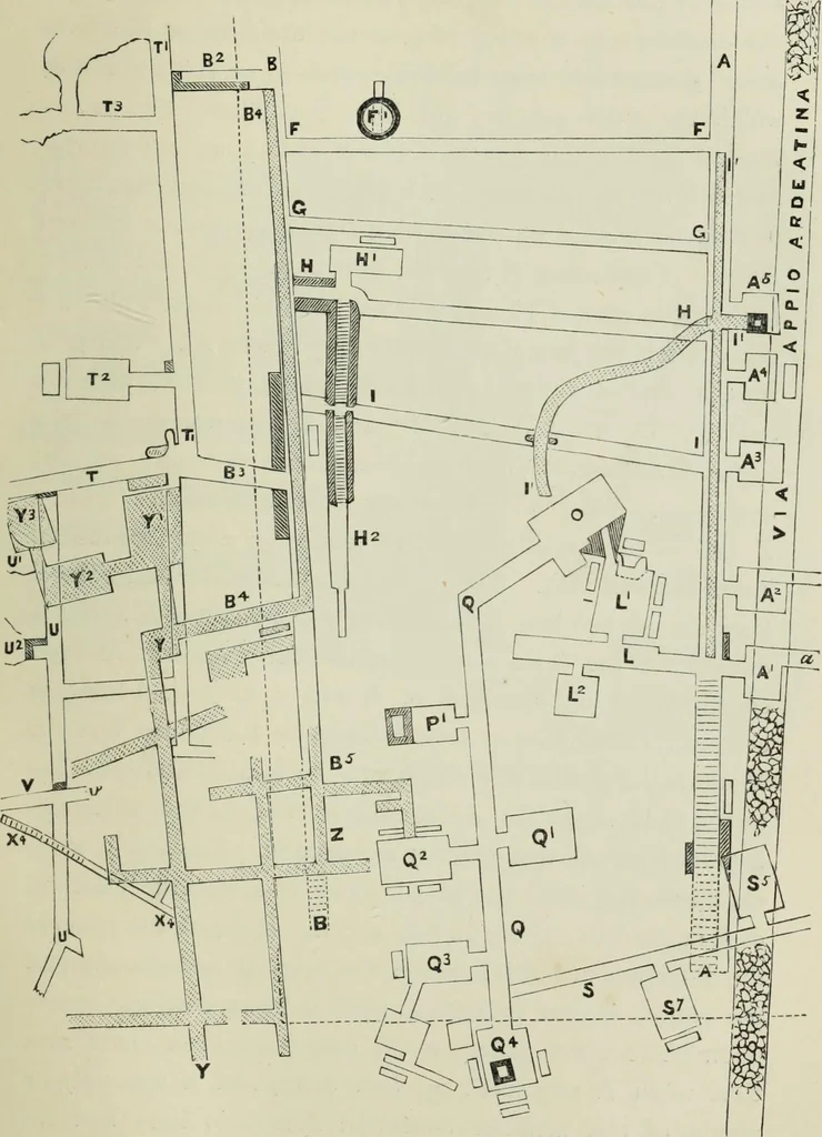 An illustration from Roma Sotterranea; or, Some account of the Roman catacombs especially of the cemetery of San Callisto, compiled from the works of Commendatore de Rossi with the consent of the author, 1869, leaf 378