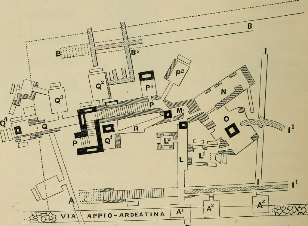 An illustration from Roma Sotterranea; or, Some account of the Roman catacombs especially of the cemetery of San Callisto, compiled from the works of Commendatore de Rossi with the consent of the author, 1869, leaf 381