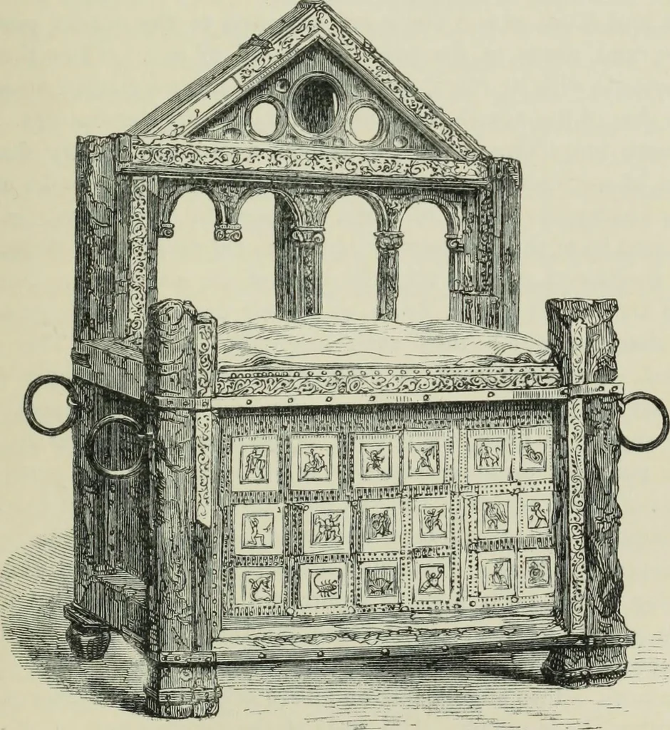 An illustration from Roma Sotterranea; or, Some account of the Roman catacombs especially of the cemetery of San Callisto, compiled from the works of Commendatore de Rossi with the consent of the author, 1869, leaf 418