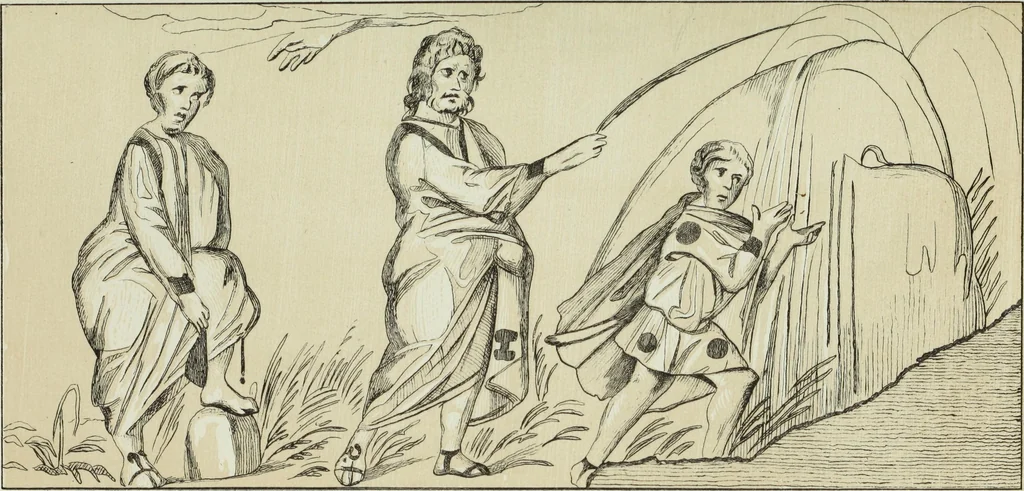 An illustration from Roma Sotterranea; or, Some account of the Roman catacombs especially of the cemetery of San Callisto, compiled from the works of Commendatore de Rossi with the consent of the author, 1869, leaf 452
