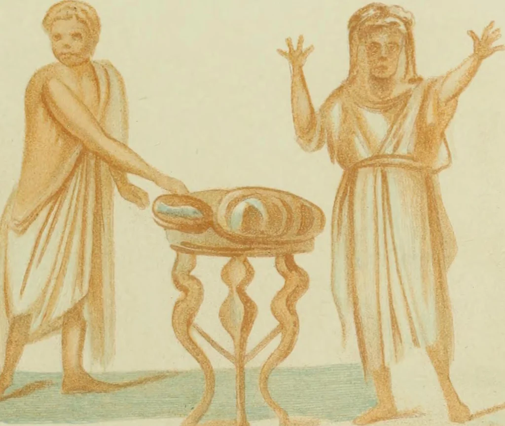 An illustration from Roma Sotterranea; or, Some account of the Roman catacombs especially of the cemetery of San Callisto, compiled from the works of Commendatore de Rossi with the consent of the author, 1869, leaf 472