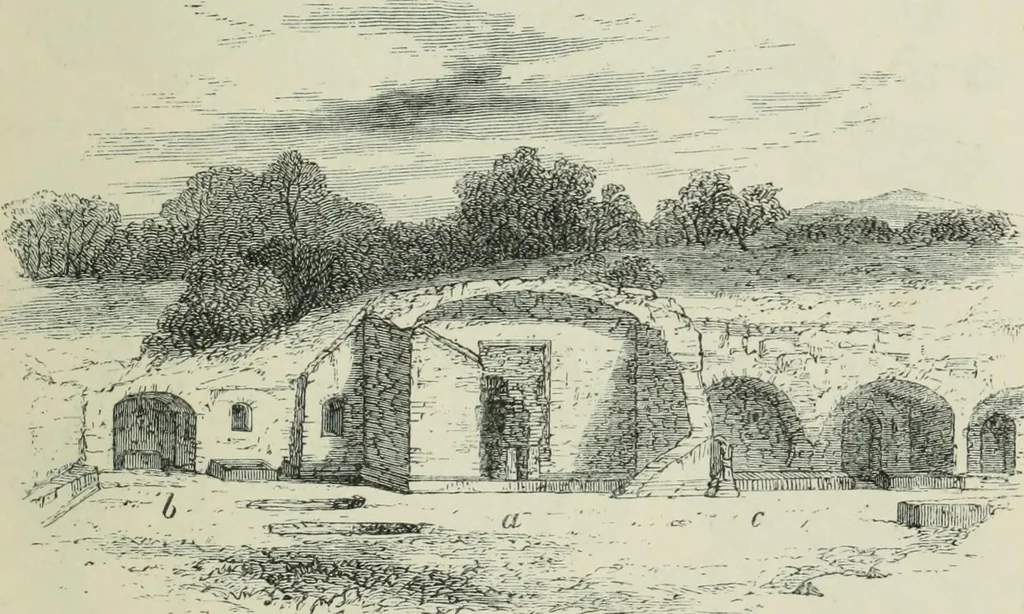 An illustration from Roma Sotterranea; or, Some account of the Roman catacombs especially of the cemetery of San Callisto, compiled from the works of Commendatore de Rossi with the consent of the author, 1869, leaf 98