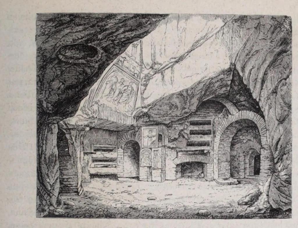 An illustration from Roma sotterranea : die römischen Katakomben. Eine Darstellung der neuesten Forschungen mit Zugrundelegung des Werkes, 1873, leaf 193