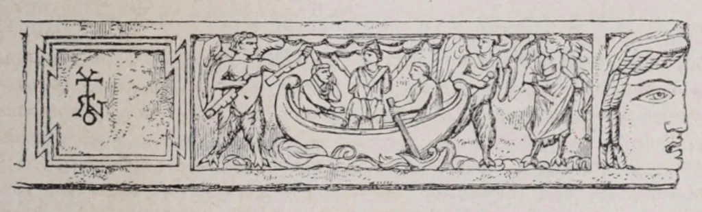 An illustration from Roma sotterranea : die römischen Katakomben. Eine Darstellung der neuesten Forschungen mit Zugrundelegung des Werkes, 1873, leaf 347