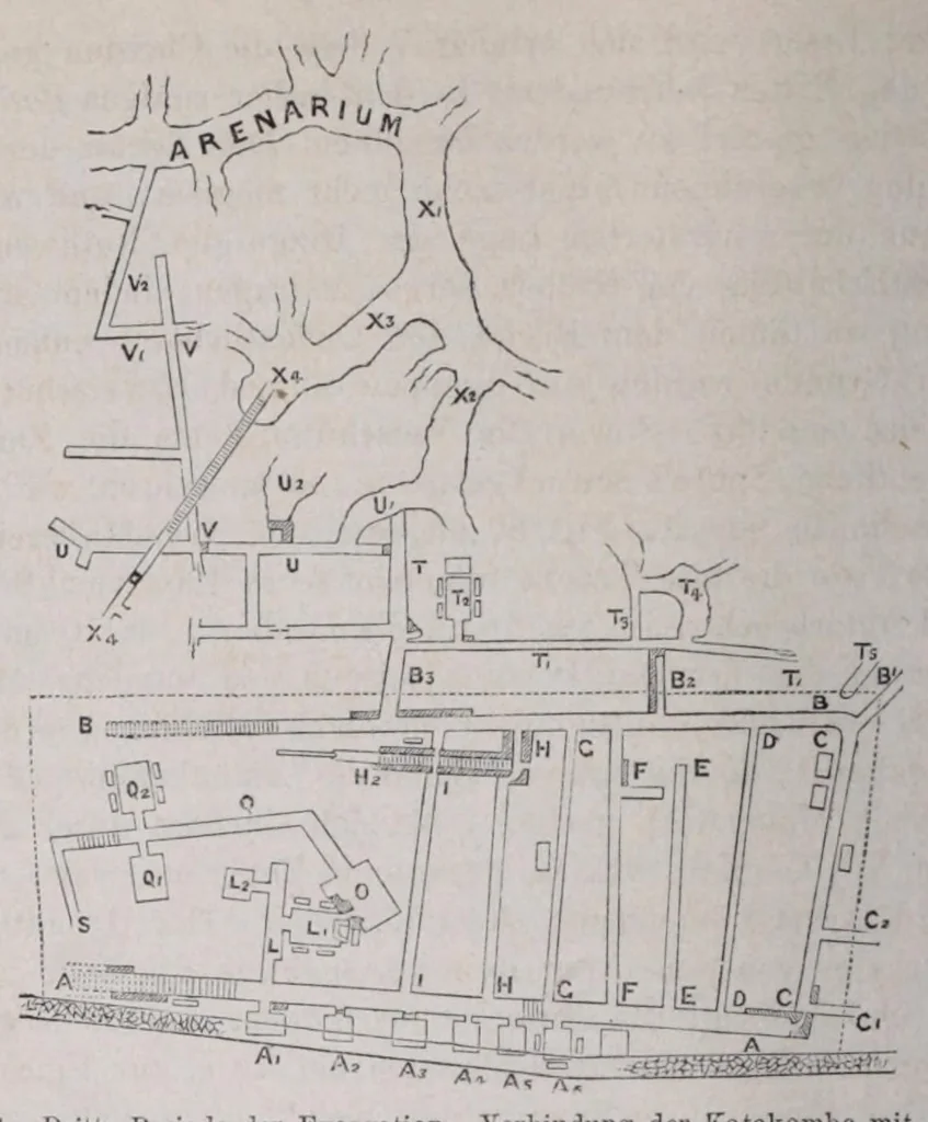 An illustration from Roma sotterranea : die römischen Katakomben. Eine Darstellung der neuesten Forschungen mit Zugrundelegung des Werkes, 1873, leaf 390