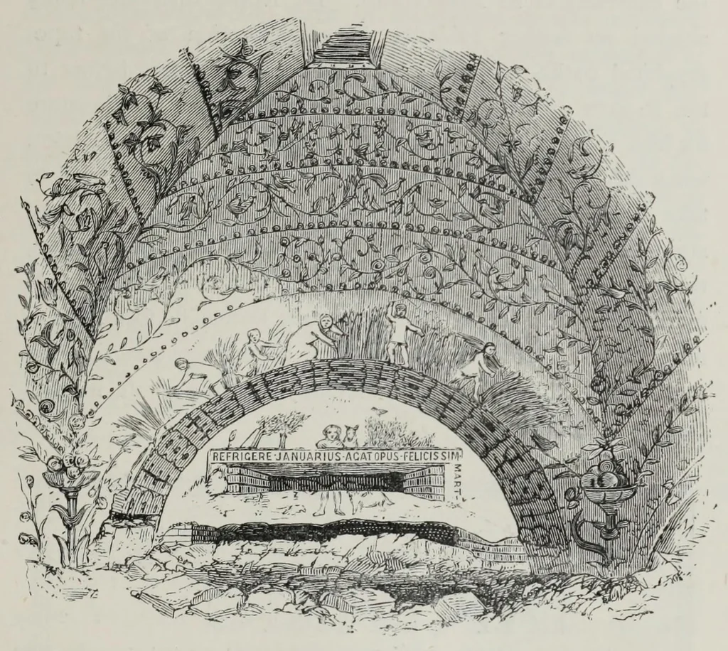 An illustration from Roma sotterranea : or some account of the Roman catacombs, especially of the cemetery of San Callisto, 1869, leaf 109