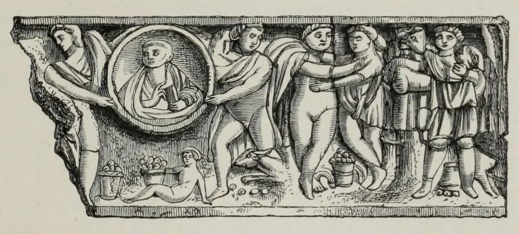 An illustration from Roma sotterranea : or some account of the Roman catacombs, especially of the cemetery of San Callisto, 1869, leaf 291