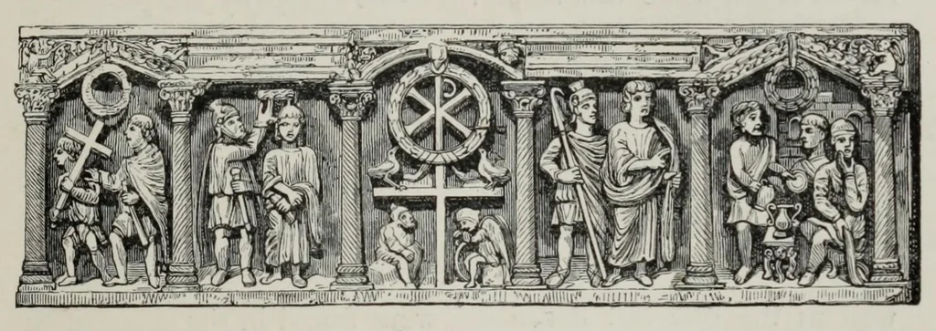An illustration from Roma sotterranea : or some account of the Roman catacombs, especially of the cemetery of San Callisto, 1869, leaf 337