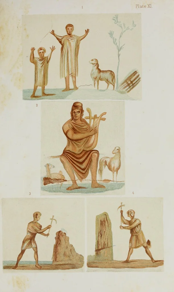 An illustration from Roma sotterranea : or some account of the Roman catacombs, especially of the cemetery of San Callisto, 1869, leaf 491