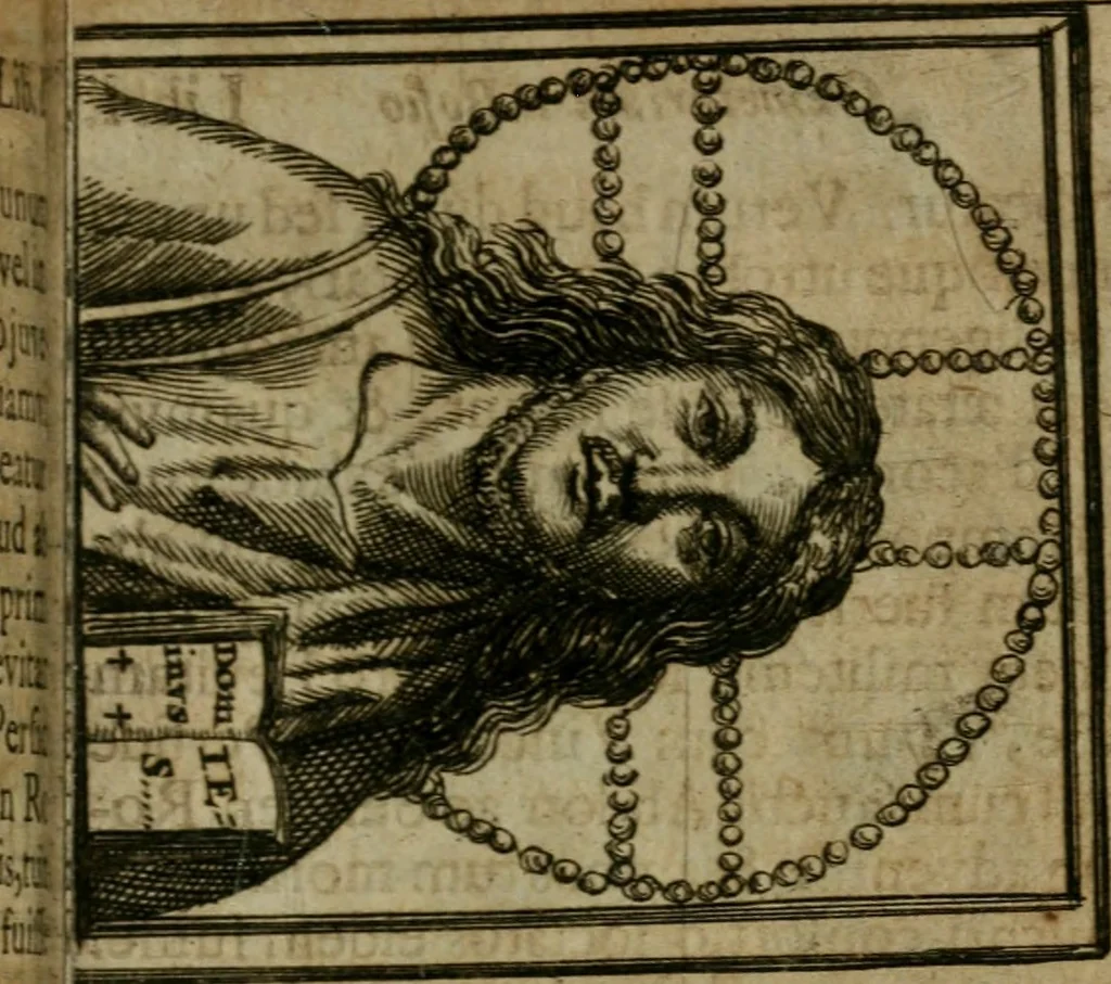 An illustration from Roma subterranea novissima : in qua antiqua christianorum et praecipue martyrum, coemeteria, tituli, monimenta, epitaphia, inscriptiones, ac nobiliora sanctorum sepulchra, tribus libris distincta, fideli enarratione pariter ac graphicis iconibus, ceu gemina face illustrantur : plurimaeque inde res ecclesiasticae declarantur, 1671, leaf 216