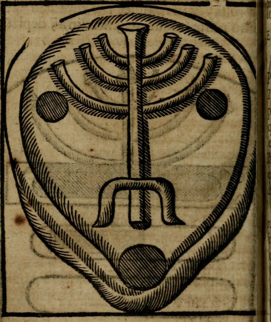 An illustration from Roma subterranea novissima : in qua antiqua christianorum et praecipue martyrum, coemeteria, tituli, monimenta, epitaphia, inscriptiones, ac nobiliora sanctorum sepulchra, tribus libris distincta, fideli enarratione pariter ac graphicis iconibus, ceu gemina face illustrantur : plurimaeque inde res ecclesiasticae declarantur, 1671, leaf 235