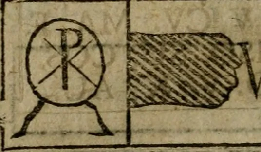 An illustration from Roma subterranea novissima : in qua antiqua christianorum et praecipue martyrum, coemeteria, tituli, monimenta, epitaphia, inscriptiones, ac nobiliora sanctorum sepulchra, tribus libris distincta, fideli enarratione pariter ac graphicis iconibus, ceu gemina face illustrantur : plurimaeque inde res ecclesiasticae declarantur, 1671, leaf 505