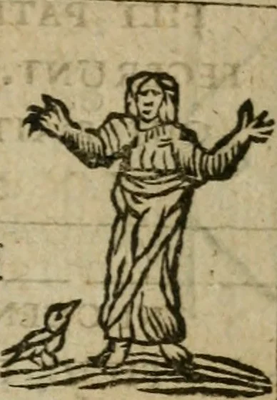 An illustration from Roma subterranea novissima : in qua antiqua christianorum et praecipue martyrum, coemeteria, tituli, monimenta, epitaphia, inscriptiones, ac nobiliora sanctorum sepulchra, tribus libris distincta, fideli enarratione pariter ac graphicis iconibus, ceu gemina face illustrantur : plurimaeque inde res ecclesiasticae declarantur, 1671, leaf 600