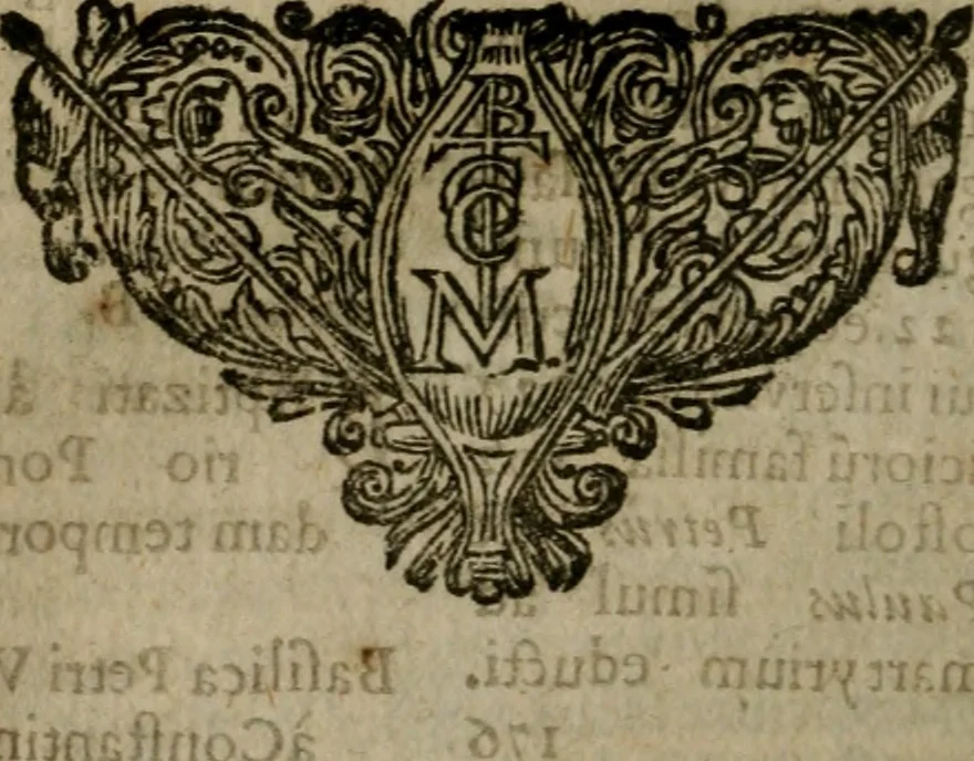 An illustration from Roma subterranea novissima : in qua antiqua christianorum et praecipue martyrum, coemeteria, tituli, monimenta, epitaphia, inscriptiones, ac nobiliora sanctorum sepulchra, tribus libris distincta, fideli enarratione pariter ac graphicis iconibus, ceu gemina face illustrantur : plurimaeque inde res ecclesiasticae declarantur, 1671, leaf 761