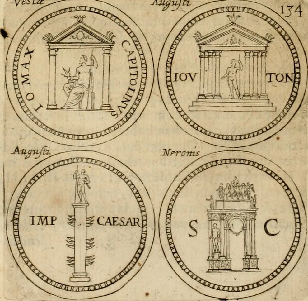 An illustration from Roma vetus ac recens vtriusque aedificiis ad eruditam cognitionem expositis, 1639, leaf 153