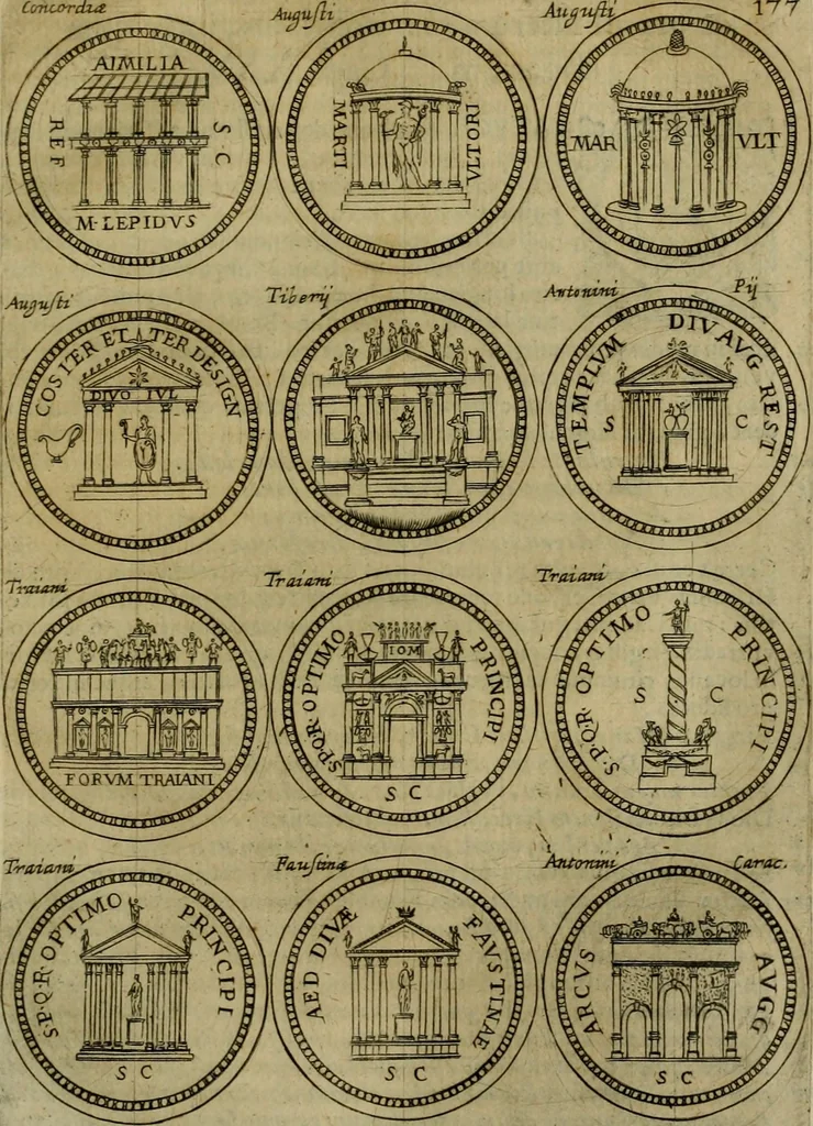 An illustration from Roma vetus ac recens vtriusque aedificiis ad eruditam cognitionem expositis, 1639, leaf 196