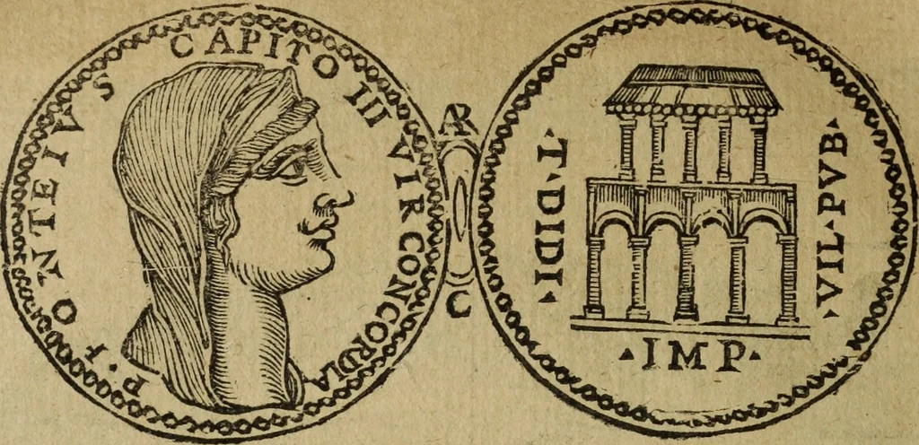 An illustration from Roma vetus ac recens, vtriusque aedificiis ad eruditam cognitionem expositis, 1665, leaf 399