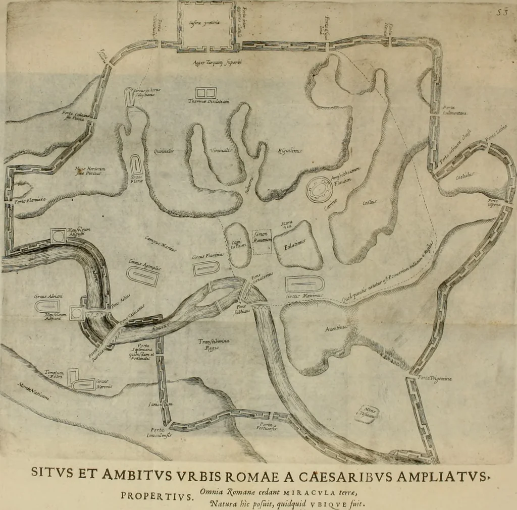 An illustration from Roma vetus ac recens, vtriusque aedificiis ad eruditam cognitionem expositis, 1665, leaf 71